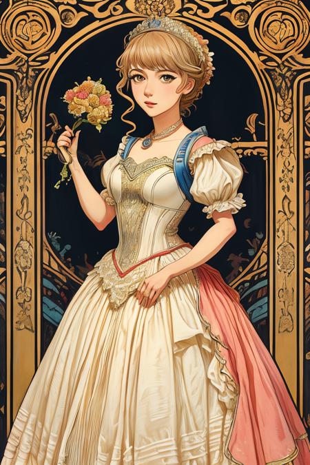 07633-3943286697-masterpiece,best quality,_lora_tbh132-_0.8_,idolmaster cinderella girls,illustration,painting,style of Walter Crane,.png